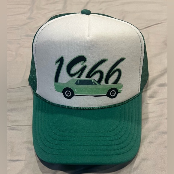 Vintage 1966 Ford Mustang Trucker Snapback hat pony muscle car - Picture 1 of 6